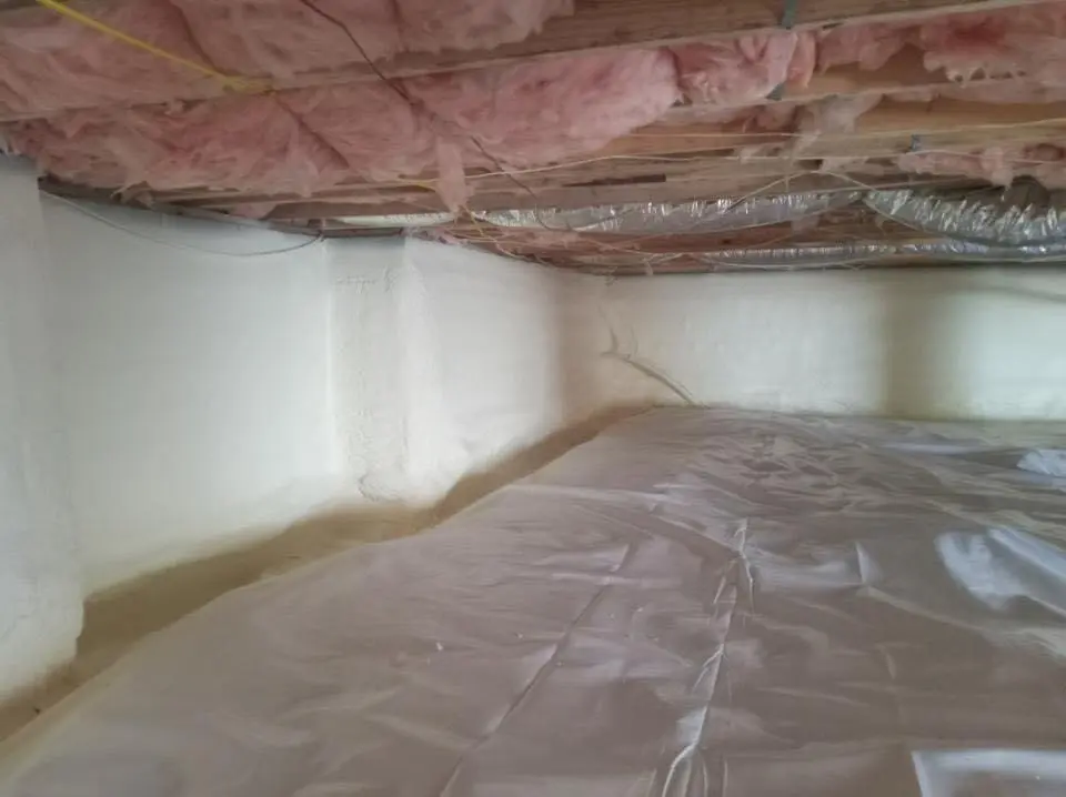 Crawl space encapsulation with closed-cell spray foam for Attic Insulation in Norton